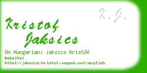 kristof jaksics business card